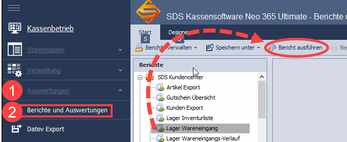 SDS Neo 365 Berichte importieren